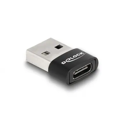 Delock adapter - 60002 (USB2.0, A-típusú USB apa - USB Type-C anya, Fekete) – 2. kép
