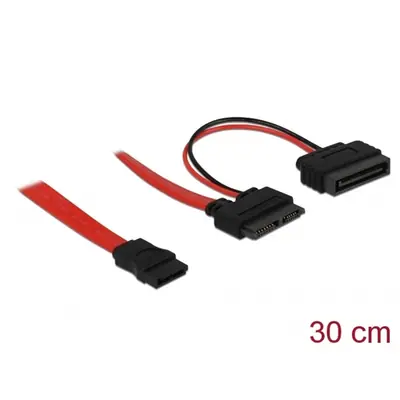 Delock Kábel - 84800 (SATA 13 tűs -> SATA 22 tűs, apa/anya hosszabbító tápkábel, 0,3m)