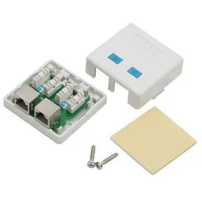 VEZ Fali aljzat - 05397 (Cat5e, FTP, 2xRJ45, árnyékolt, fehér) – 2. kép