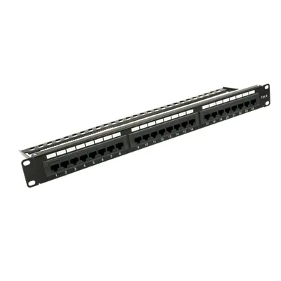 Walisec patch panel - PP-P6U2402 (24 port, Cat6, 1U, árnyékolatlan, fekete)