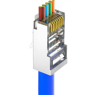Walisec csatlakozó - RJ45-P6S (RJ45, Cat6, árnyékolt, 8P8C, aranyozott, befűzős) 100db/csomag