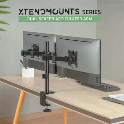 Advance Monitor Asztali konzol - XTENDMOUNTS Dual (17-32", Max.: 2x9kg, dönthető, forgatható, fekete) – 2. kép
