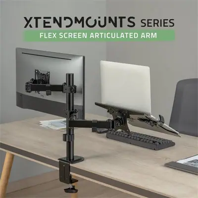 Advance Monitor/Notebook Asztali konzol - XTENDMOUNTS FLEX (17-32", Max.: 2x9kg, dönthető, forgatható, fekete) – 2. kép