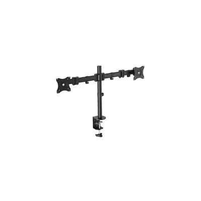 Equip Monitor Asztali konzol - 650115 (13"-27", 2 monitor, forgatható, dönthető, állítható magasság, Max.:2x8kg, fekete) – 2. kép