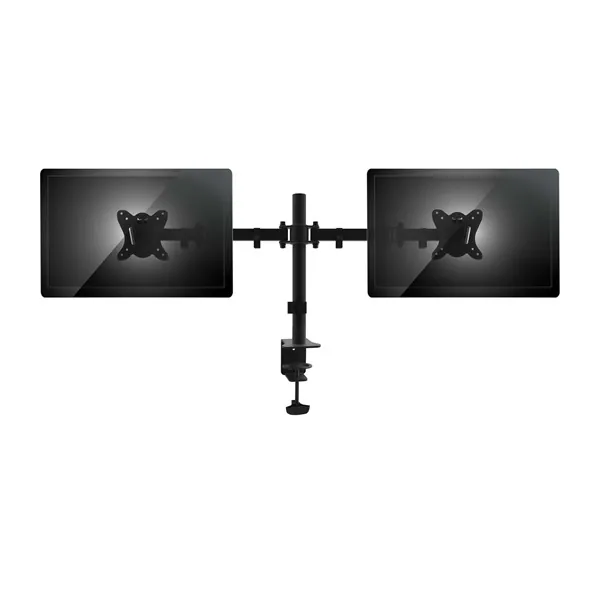 Equip Monitor Asztali konzol - 650152 (13"-27", 2 monitor, dönthető, forgatható, állítható magasság, Max.:2x9kg, fekete) – 2. kép