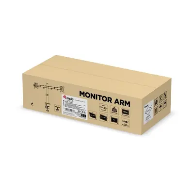 Equip Monitor Asztali konzol - 650157 (13"-32", 2 monitor, dönthető, forgatható, állítható magasság, Max.:2x9kg, fekete) – 2. kép