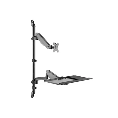 Equip Munkaállomás fali konzol - 650170 (17"-32", 1 monitor, dönthető, forgatható, Max.: 8kg, fekete) – 2. kép