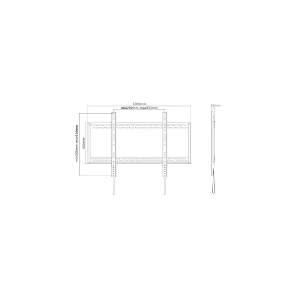 Equip TV Fali konzol - 650323 (60"-100", Max.: 100kg, fekete) – 2. kép
