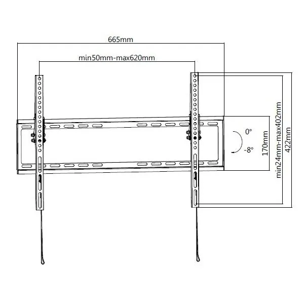 Equip TV Fali konzol - 650334 (37"-70", Max.: 35kg, dönthető, fekete) – 6. kép