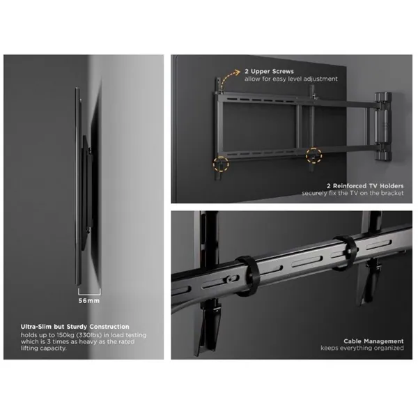 Equip TV Fali konzol - 650336 (32"-75", motoros, Max.: 50kg, fekete) – 6. kép