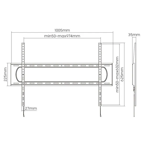Equip TV Fali konzol - 650338 (60"-120", Max.: 120kg, fekete) – 7. kép