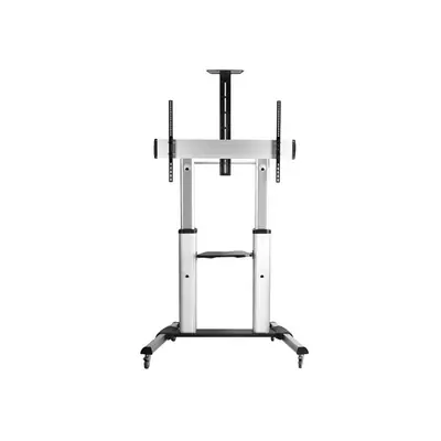Equip TV állvány - 650605 (60"-100" álló, dönthető, állítható magasság, gurulós, Max.:100kg, fekete/ezüst) – 2. kép