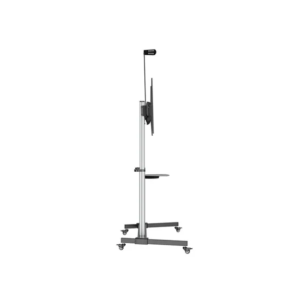 Equip TV állvány - 650631 (60"-100" álló, dönthető, állítható magasság, gurulós, Max.:100kg, fekete/ezüst) – 3. kép