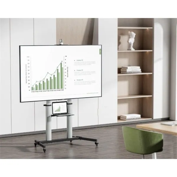 Equip TV állvány - 650631 (60"-100" álló, dönthető, állítható magasság, gurulós, Max.:100kg, fekete/ezüst) – 6. kép