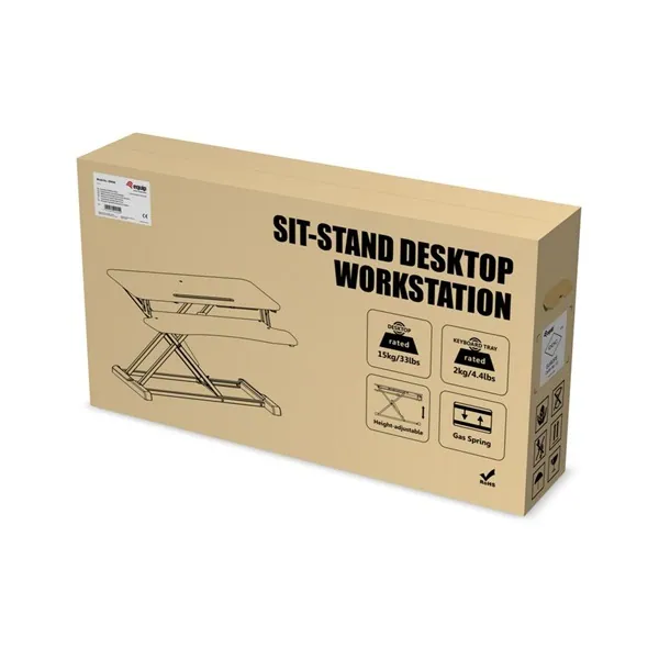 Equip Monitor/Periféria Asztali állvány - 650840 (Ergonomikus, állítható magasság: 10-50 cm, Max.: 15kg, acél, fekete) – 4. kép