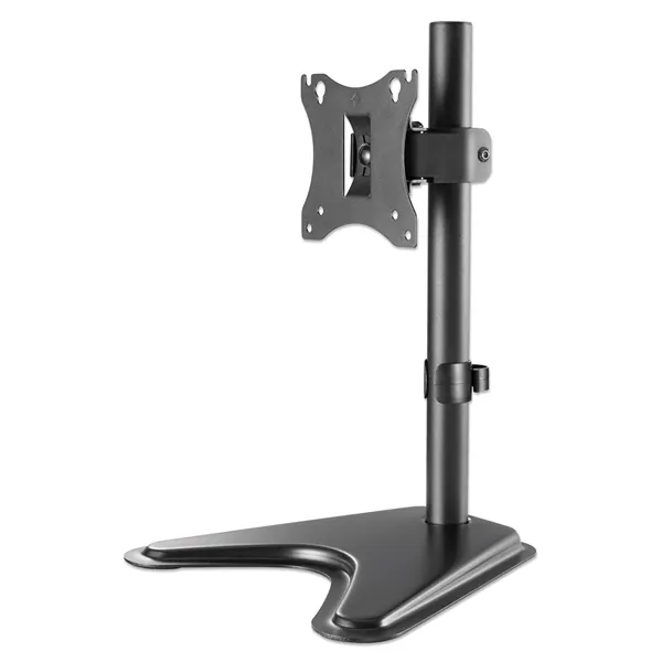Manhattan asztali állvány - 1db monitor részére (min.VESA:75x75, 17"-27"-ig, 360° fordítás, kábel rendező,7kg, fekete)