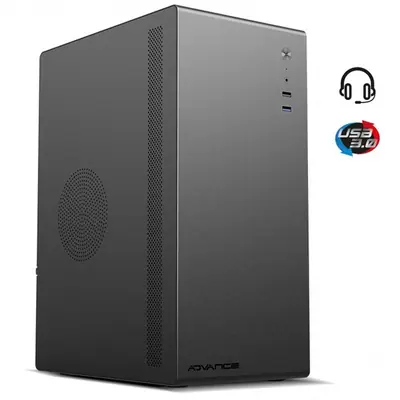 Advance Számítógépház - OPTIMA Black (MicroATX, USB2.0+USB3.0, fekete) – 2. kép