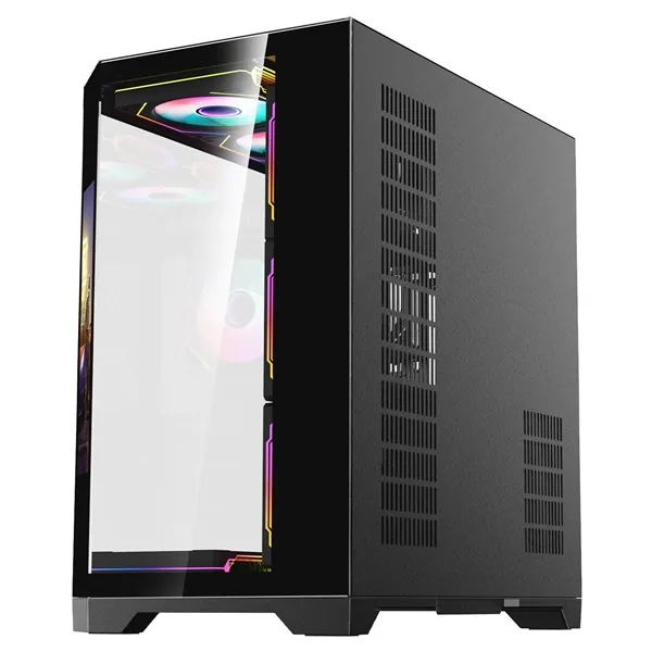 Rampage Számítógépház - NOVA (fekete; üveg; ATX; 9,17" TFT kijelző, 7x120mm RGB, 1xUSB3.0 + 1xUSB2.0) – 5. kép