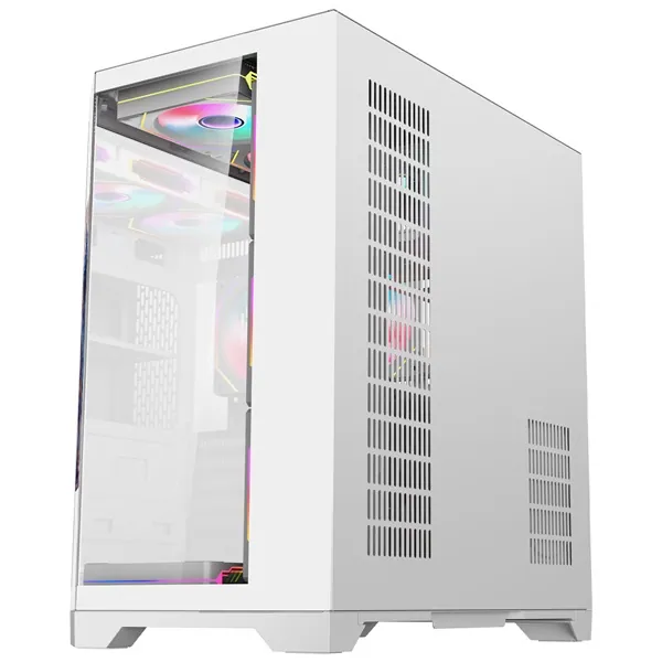 Rampage Számítógépház - NOVA (fehér; üveg; ATX; 9,17" TFT kijelző, 7x120mm RGB, 1xUSB3.0 + 1xUSB2.0) – 4. kép