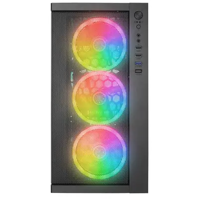 Rampage Számítógépház - VEGA V2 (fekete; üveg; mATX; alsó táp; 4x120mm RGB, 1xUSB3.0 + 2xUSB2.0) – 2. kép