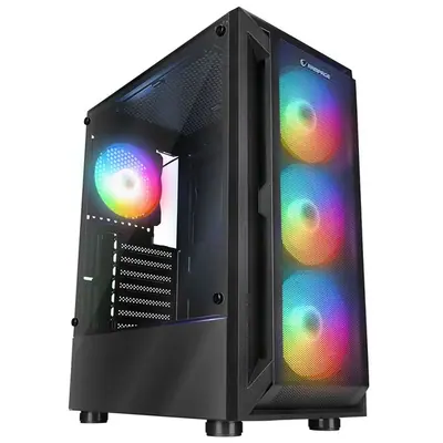 Rampage Számítógépház - SHIVA (fekete; ablakos; ATX, alsó táp, 4x120mm LED)