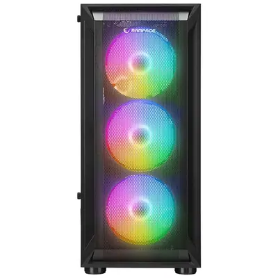 Rampage Számítógépház - SHIVA (fekete; ablakos; ATX, alsó táp, 4x120mm LED) – 2. kép