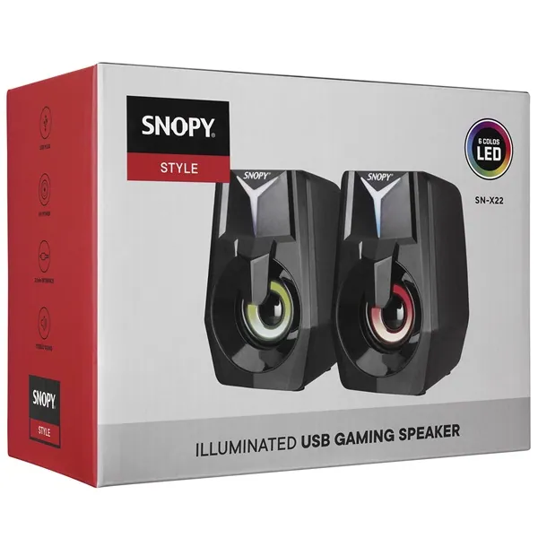 Snopy Hangszóró 2.0 - SN-X22 STYLE (6W RMS; hangerőszabályzó; 3,5mm jack; USB) – 7. kép