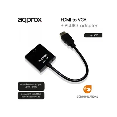APPROX Átalakító - HDMI to VGA + AUDIO adapter – 2. kép