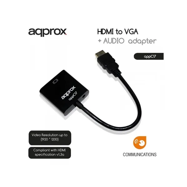 APPROX Átalakító - HDMI to VGA + AUDIO adapter – 2. kép