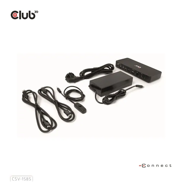 Club 3D KVM Switch - CSV-1585 (2xUSB-C to HDMI, DP, USB-C 100W PD3.0, 2xUSB-C, 3xUSB-A, 3,5 Jack, RJ45, 4k60Hz) – 8. kép