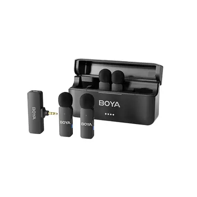 BOYA Mikrofon - BY-V4 (Vezeték nélküli, zajszűrés, fekete, 3,5mm)