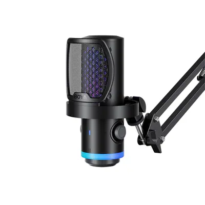 BOYA Mikrofon - CastMic G40B (USB, LED, fekete) + Boom Arm állvány