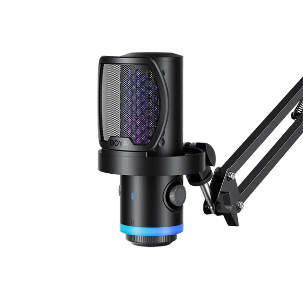BOYA Mikrofon - CastMic G40B (USB, LED, fekete) + Boom Arm állvány