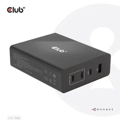 Club 3D Hálózati Adapter - CAC-1906 (132W GaN, 2x USB-A, 2x USB-C, PD3.0, 4 csatlakozó) – 2. kép