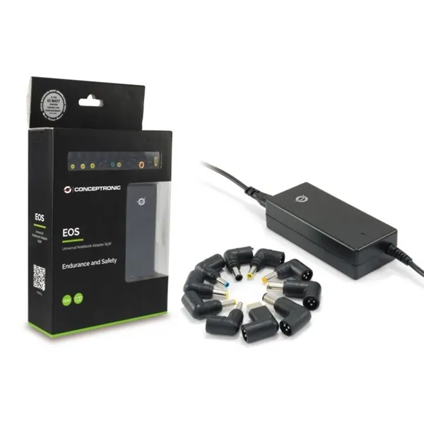 Conceptronic Univerzális Töltő adapter 65W - CNB65 (10 csatlakozó, túlfeszültség/rövidzárlat/túlmelegedés védelem) – 5. kép