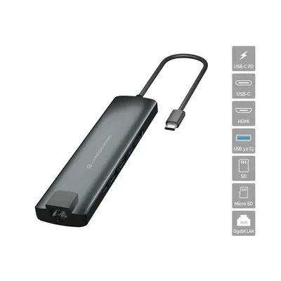 Conceptronic Notebook Dokkoló - DONN01B (USB-C to HDMI+USB-C PD:60W+USB-A 3.0, fekete)