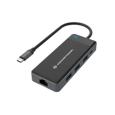 Conceptronic Notebook Dokkoló - DONN14G (USB-C to 2xHDMI+USB-C PD:100W+3xUSB-A+RJ-45, fekete) – 2. kép