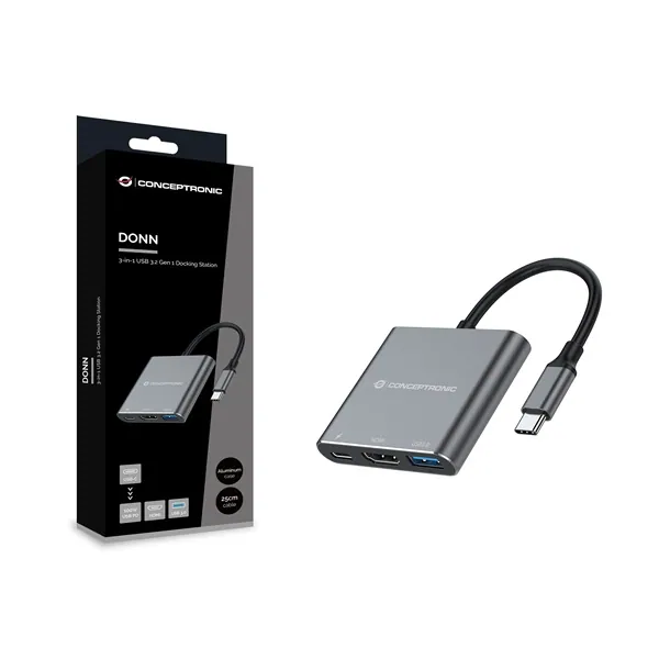 Conceptronic Notebook Dokkoló - DONN18G (USB-C to HDMI/USB-C PD/USB 3.0) – 2. kép