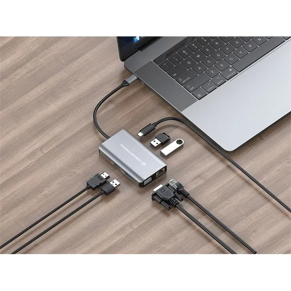 Conceptronic Notebook Dokkoló - DONN21G (USB-C to HDMI/VGA/USB-C PD/USB 3.0/GbE) – 6. kép