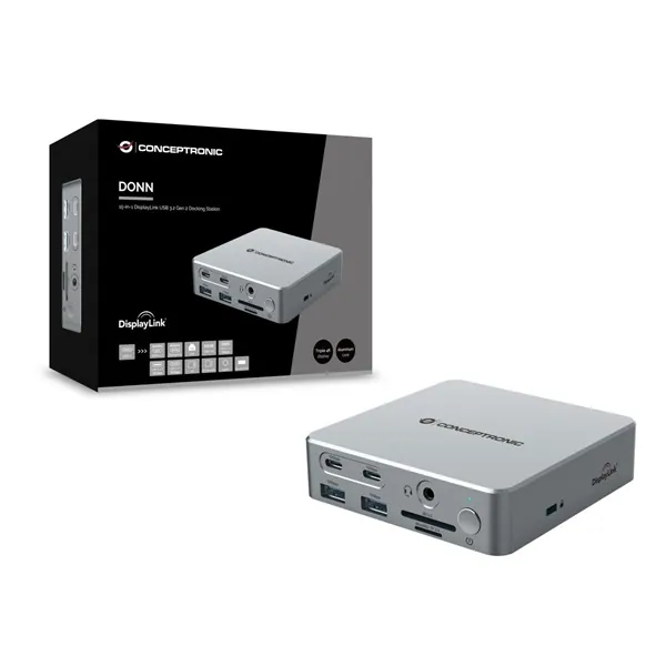 Conceptronic Notebook Dokkoló - DONN25G (USB-C to HDMI/DP/USB-C PD/USB-A/SD/TF/RJ45/Audio) – 5. kép