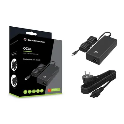 Conceptronic Univerzális Töltő adapter - OZUL03BE (USB-C, 100W, 5-20V, fekete) – 2. kép