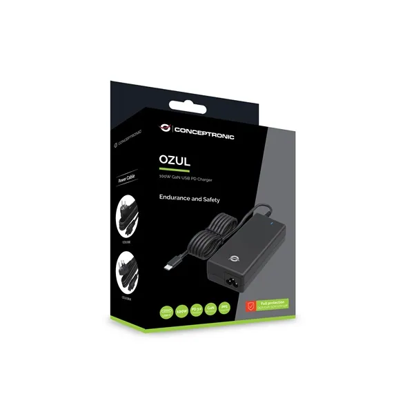 Conceptronic Univerzális Töltő adapter - OZUL03BE (USB-C, 100W, 5-20V, fekete) – 3. kép