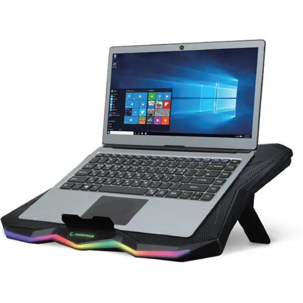 Rampage Notebook Hűtőpad 17,3"-ig - AD-RC8 SHOWY (fém rács; RGB, 1x18cm, USB port, állítható döntési magasság) – 4. kép