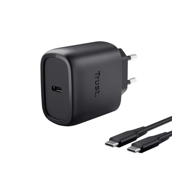Trust Telefon töltő - Maxo (45W; USB-C; + 2m kábel; fekete)