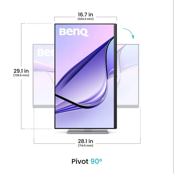 BenQ Monitor 32" - MA320U (IPS, MAC, 16:9, 3840x2160, 5ms, 400cd/m2, 2xHDMI, USB, Speaker, Pivot, mag.áll., VESA) – 5. kép
