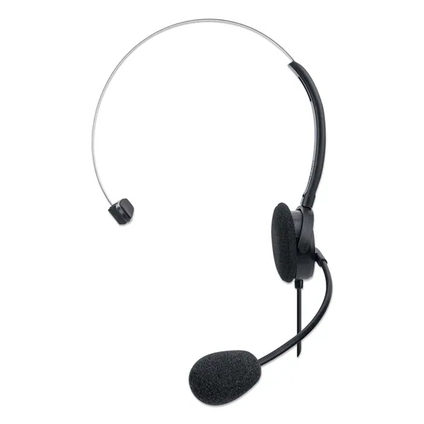 Manhattan Fejhallgató - Mono fejhallgató, vezetékes, mikrofon, hangerőszabályzó, Retail box, Fekete – 2. kép