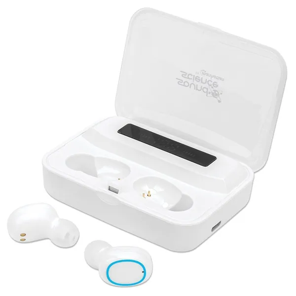 Manhattan Fülhallgató - Bluetooth 5.0 vezetéknélküli, mikrofon, hangerőszabályzó, Powerbank funkció, Fehér – 2. kép
