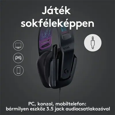 Logitech G335 Gaming Headset Black – 2. kép
