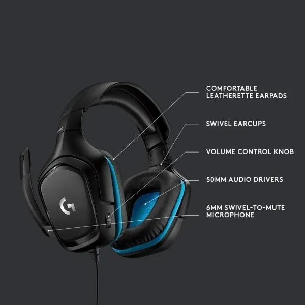Logitech G432 7.1 Gamer Headset Black – 2. kép