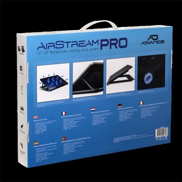 Advance Notebook Hűtőpad 18"-ig - AIRSTREAM 18 (Max.: 18", 6x80mm, 2000rpm, 1xUSB2.0, fekete) – 8. kép